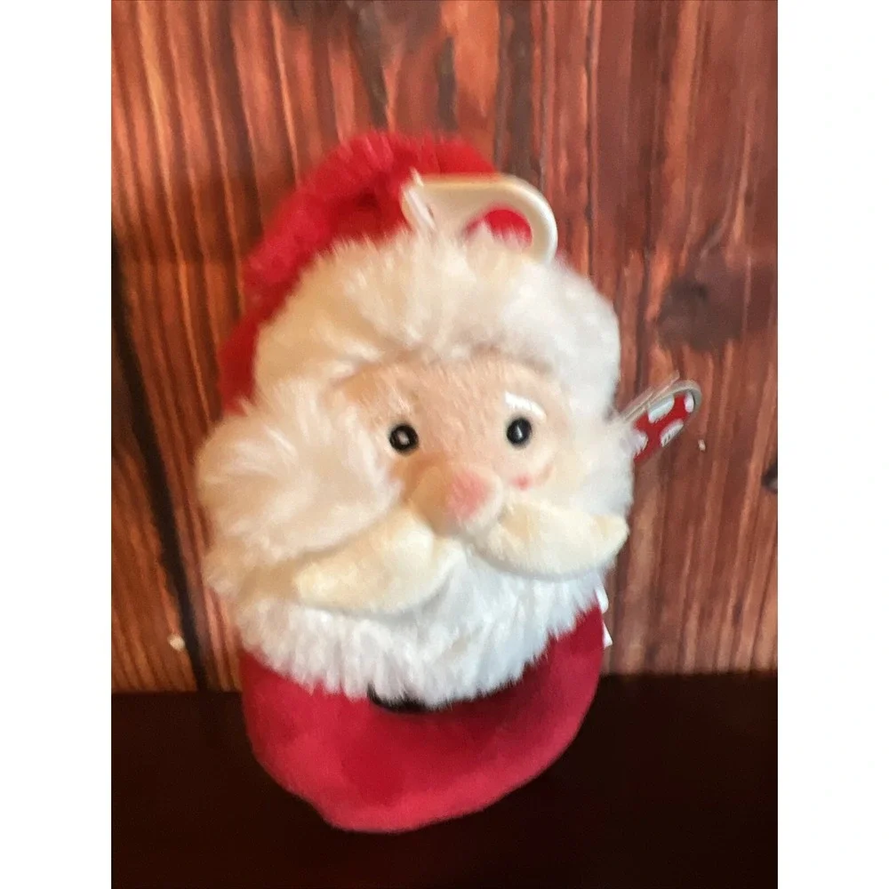 Bearington Babys‎ 1st Christmas Bear Mini Plush Soft Rattle Ring Stuffed Santa